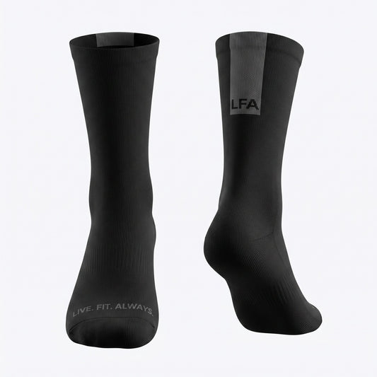 LFA Men's Performance Crew Sock | Compression Zoned | Black