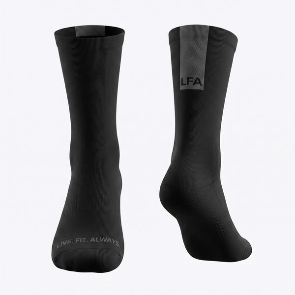 LFA Men's Performance Crew Sock | Compression Zoned | Black